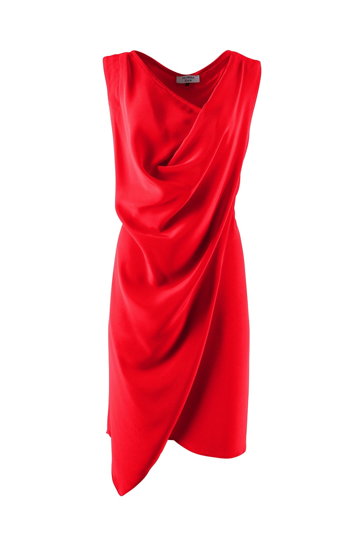 Red sleeveless dress on a white background