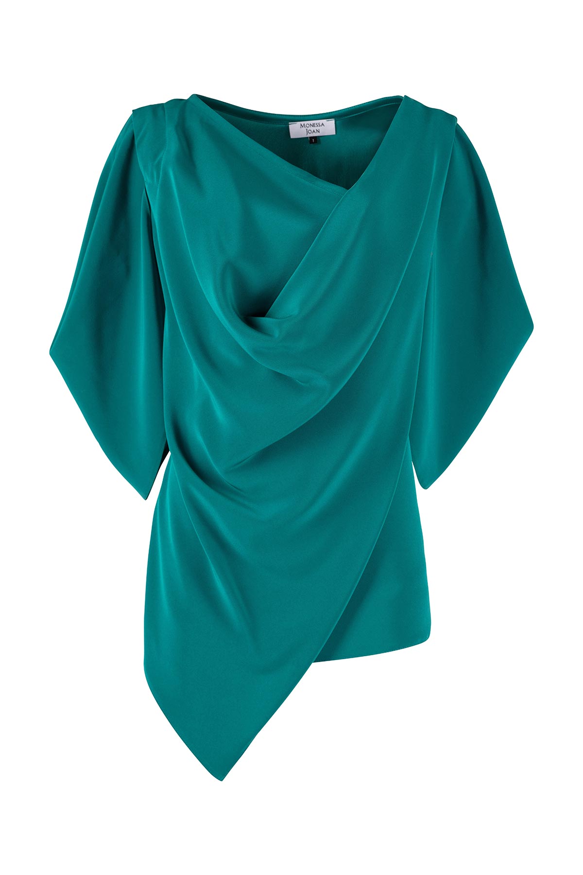 Teal poncho on a white background