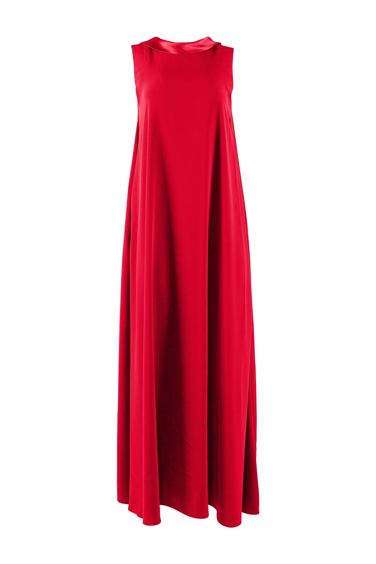 Red sleeveless dress on a white background