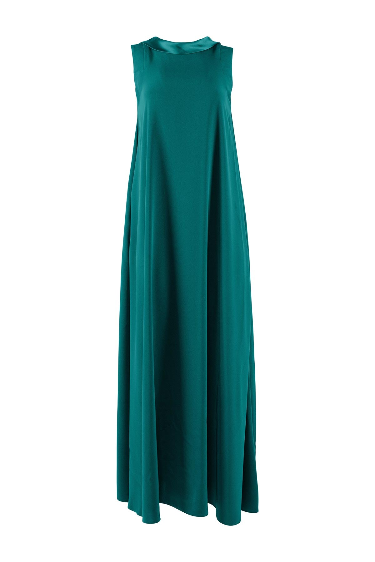 Teal sleeveless dress on a white background