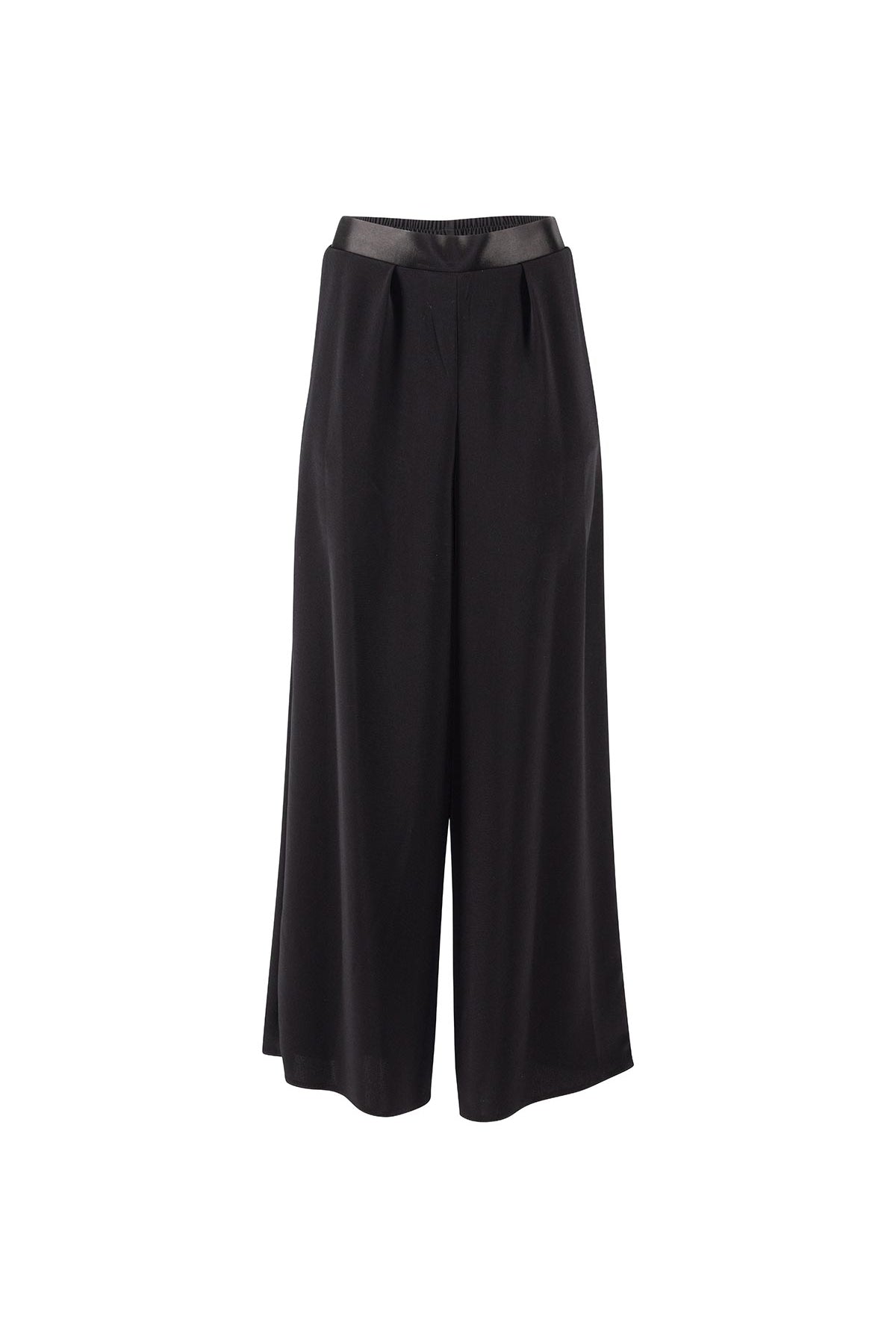 Black wide trousers on a white background
