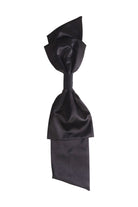 Black satin shouldwer bow on a white background