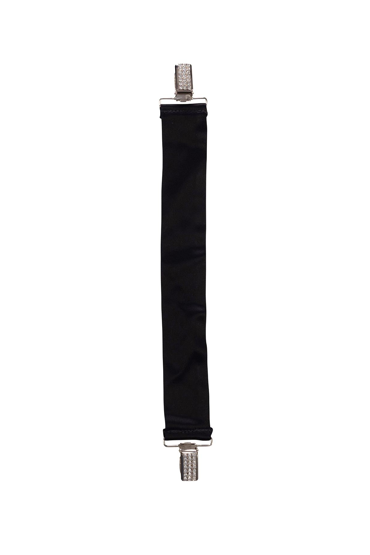 Black Cara belt with metal clips on a white backgground