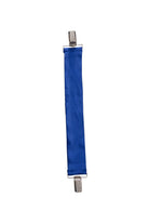 Royal blue Cara belt with metal clips on a white background