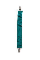 Teal Cara belt with metal clips on a white background