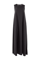 Black sleeveless dress on a white background