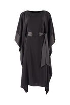 Black dress with cape on a white background