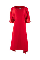 Red dress with short sleeves on a white background